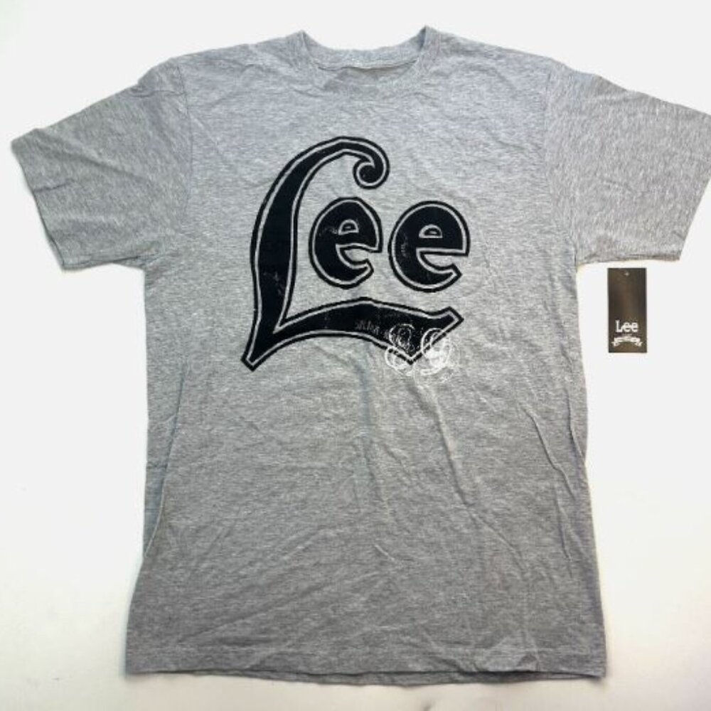 Lee Men's Short Sleeve Logo Crew Neck T-Shirt Size M Grey New